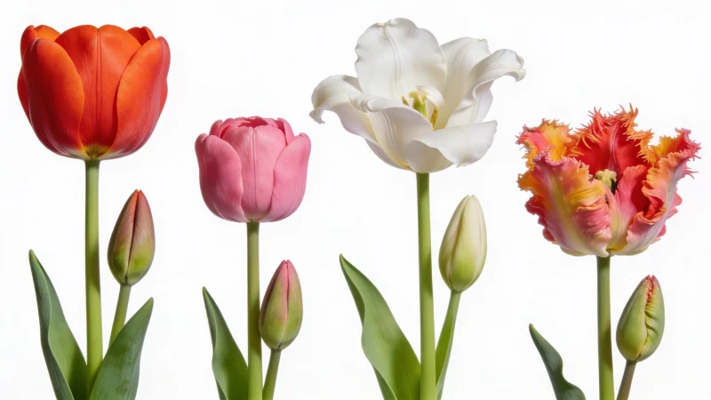 Четыре группы тюльпанов с разной вазной жизнью — Darwin, Triumph, Lily-flowered, Parrot