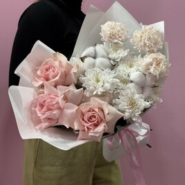 Роза, Диантус, Хлопок, Хризантема кустовая, Пленка матовая, Подкормка для цветов