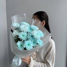 Хризантемы голубые цветы