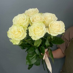Розы белые Мондиаль 60 см