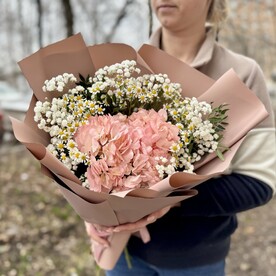 Ромашка, Гипсофила, Писташ, Гортензия, Пленка матовая