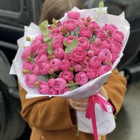 Роза кустовая, Эвкалипт, Пленка матовая