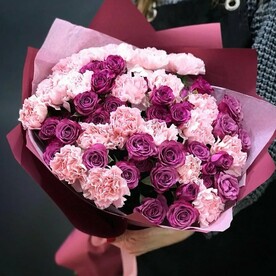 Гвоздика кустовая, Роза кустовая, Корейская бумага