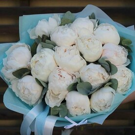 Пионы, Эвкалипт, Упаковка