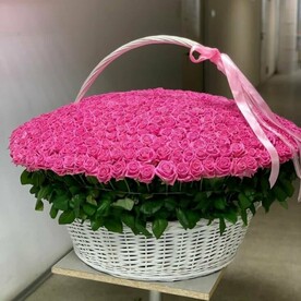 301 роза в корзине гигант