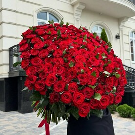 101 красная роза 60 см букет