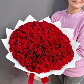 101 красная роза букет