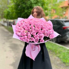 Букет цветов из 101 розовой розы