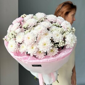 Букет L из хризантемы и статицы