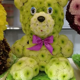 Хризантема кустовая шт, Флористическая губка шт, Глазки шт, Корзина шт, Нос шт, шт