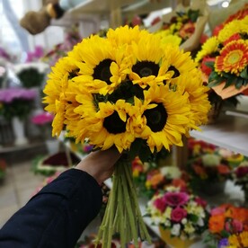 Букет из 15 подсолнухов