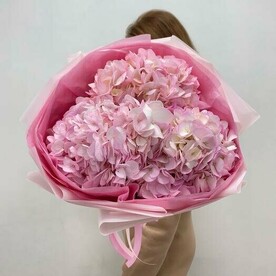 Букет из 3 розовых гортензий