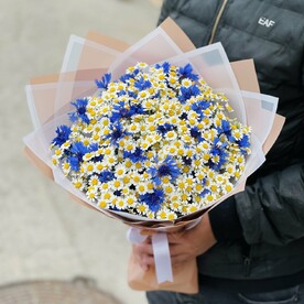 Полевой букет ромашек и васильков