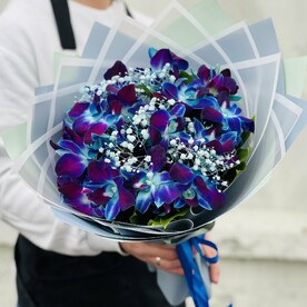 Орхидея, Рускус, Гипсофила, Упаковка