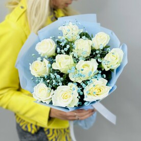Роза, Рускус, Гипсофила, Упаковка