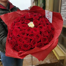 51 красная роза.🌸
