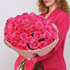 Яркие розовые ароматные розы пинк флойд💕 45 шт