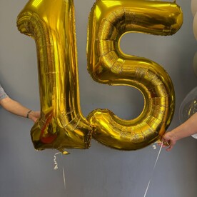 Фольгированные цифры «15» (золото)