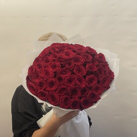 Букет из 51 красной розы 50 см