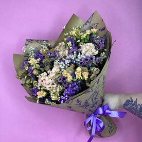 Сухоцветы микс в крафте(09)