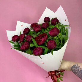 Пионы бордо 15