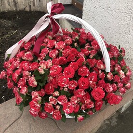 51 кустовая роза в корзине