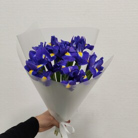 9 синих ирисов