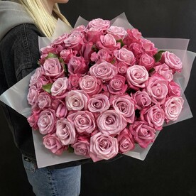51шт Розовая роза (градиент) 50см