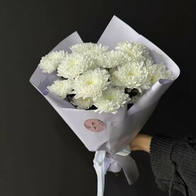 Хризантема кустовая, Стильная упаковка, Открытка