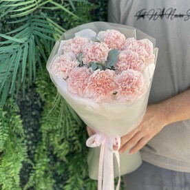Букет с диантусами и эвкалиптом🌿
