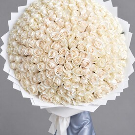 Премиум букет из белых роз, 251 шт., flowers rose