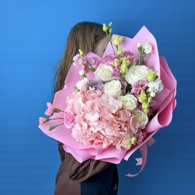 Роза, Диантус, Лизиантус Эустома, Гортензия, Фисташка, Пленка матовая