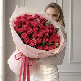 Букет из роз. 💞 Букет «51 признание» Монобукет 3013
