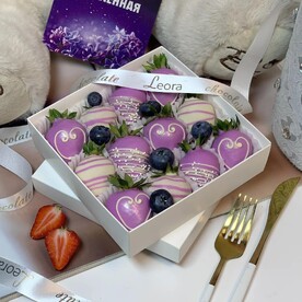 Клубника в шоколаде 9-16 шт. Бельгийский шоколад callebaut. Подарочный набор 5614