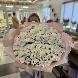 Букет из хризантемы «Ванильный пломбир»