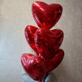 Сет из 5 фольгированных сердец  "Я люблю тебя"