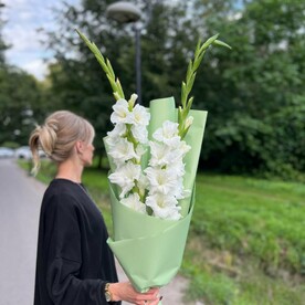 Белые гладиолусы на 1 сентября