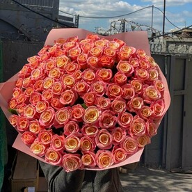 Огромный букет роз Мисс Пигги