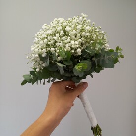 Букет невесты из белой гипсофилы с эвкалиптом ❤️
