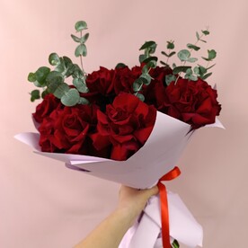 Роза французская, Эвкалипт, Дизайнерская упаковка