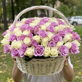 Роза, Пиафлор, Корзина плетеная
