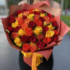 51 огненный микс роз Кения