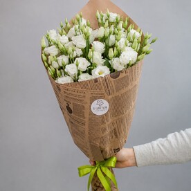 Букет из 19 белых эустом, доставка живых цветов