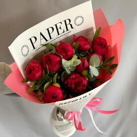Букет из пионов"Бордо"
