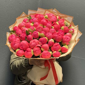 Коралловые пионы 51шт