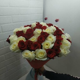 Роза белая, Роза Эквадор, Настроение, Дизайнерская упаковка, Открытка