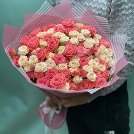 Роза кустовая, Дизайнерская упаковка, Открытка