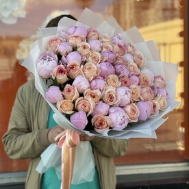Пионовидные розы эквадор и пионы Сара Бернар 💖