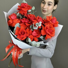 Букет французских роз, 9шт. (М012)