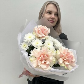 Французские розы, Хризантема кустовая, Пленка дизайнерская